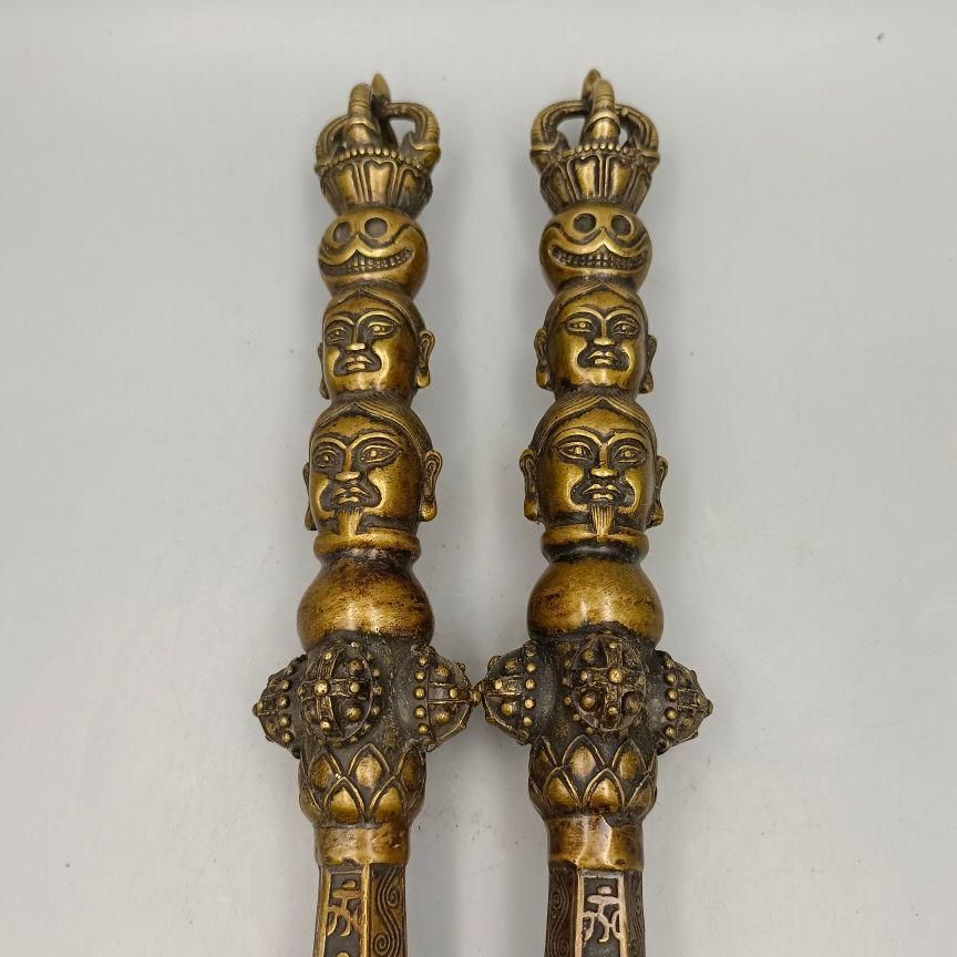 銅器 密宗伝蔵 五股金剛杵 法器 降魔仗神鞭 武器 兵器 銅鞭 工芸品