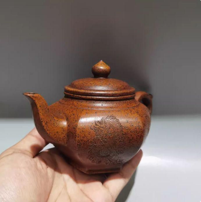 中国茶器 宜興 紫砂壺 六方笑桜壺 茶壷