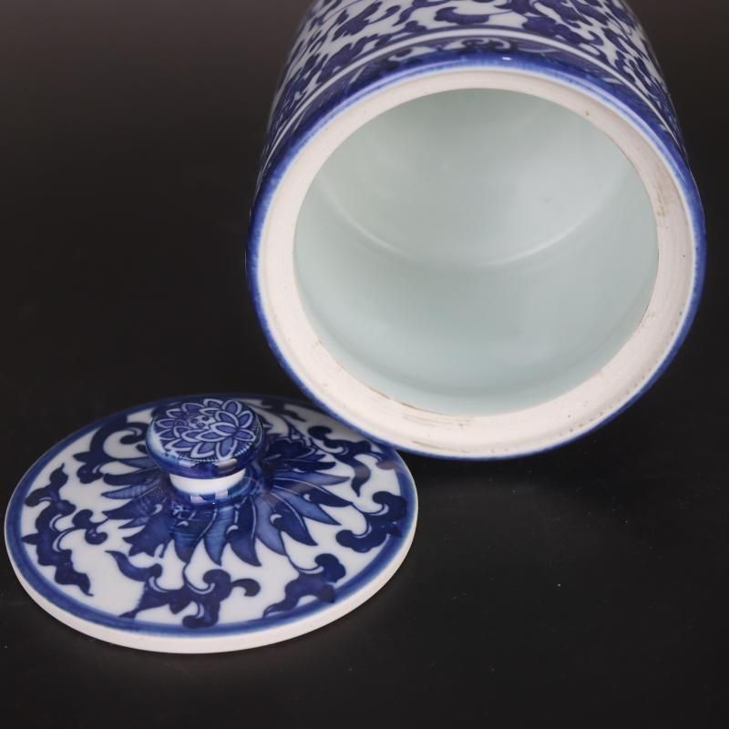 青花纏枝蓮模様茶壺 景徳鎮 陶磁器 茶道具 置物 - メルカリ