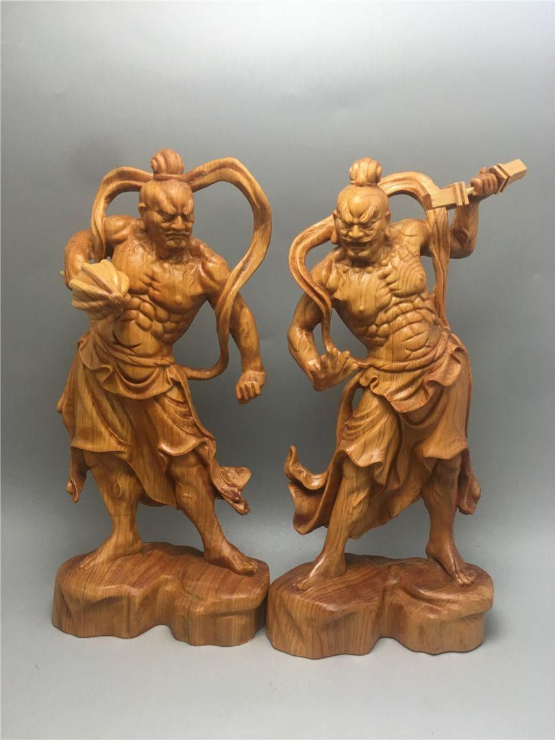木彫仏像 仏教美術 精密細工 金剛力士像 仏師手仕上げ品 高さ20cm 木彫仏像 仏教美術 精密細工 金剛力士像 仏師手仕上げ品 高さ20cm