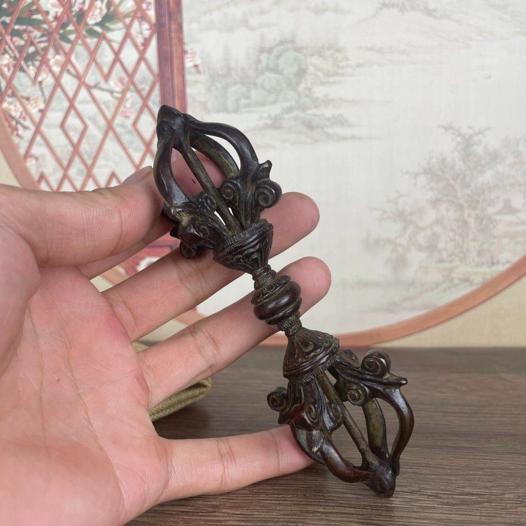 四股法器金剛杵密教法器 銅製品 鎮宅辟邪 開運風水 招財 置物 工芸品