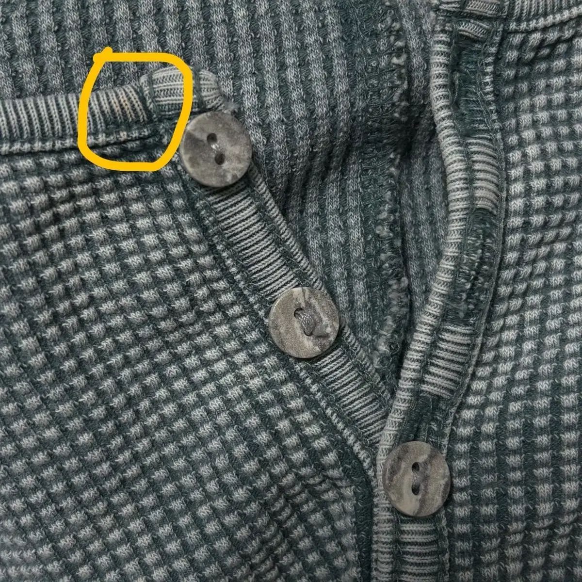 ミスチーフ レイヤード ワッフル フーディー セット ブリーチド カーキ S