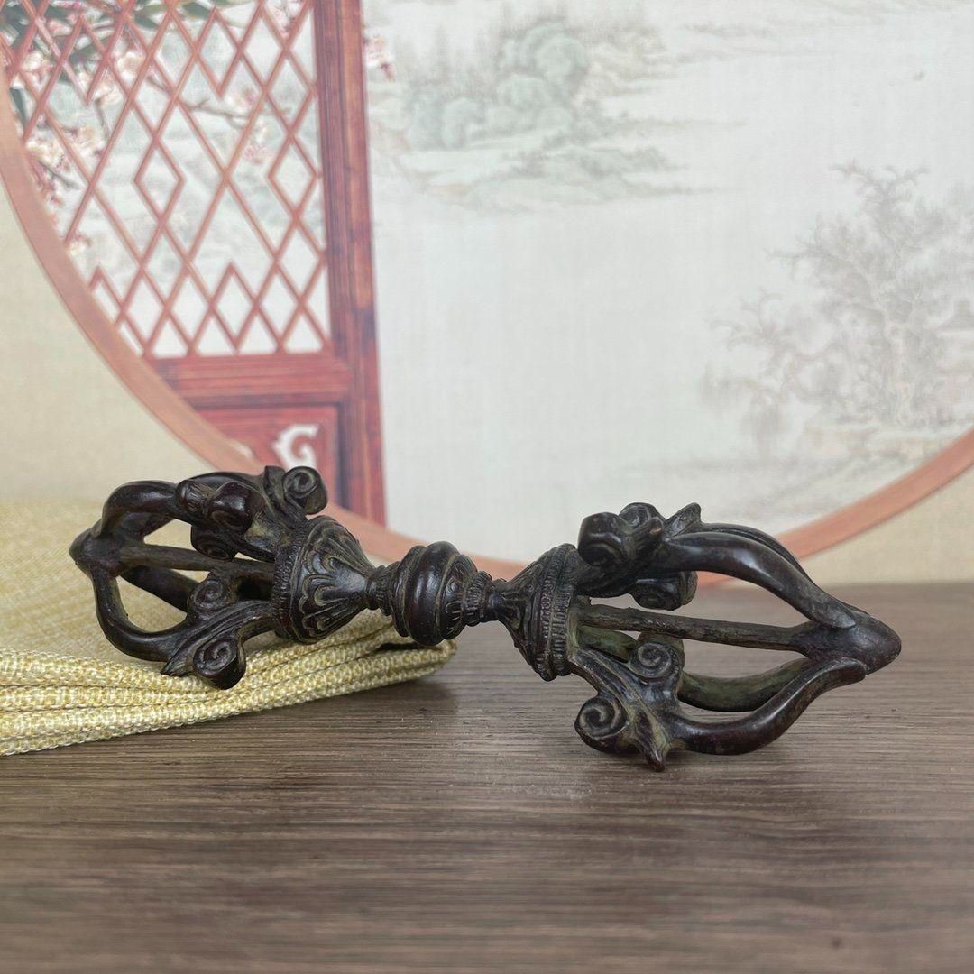 四股法器金剛杵密教法器 銅製品 鎮宅辟邪 開運風水 招財 置物 工芸品