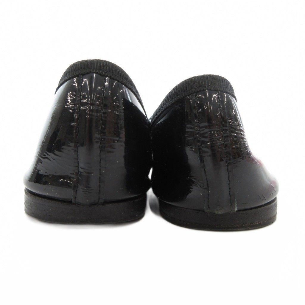 レペット Repetto パテントバレエシューズ 35 22cm パンプス リボン 黒
