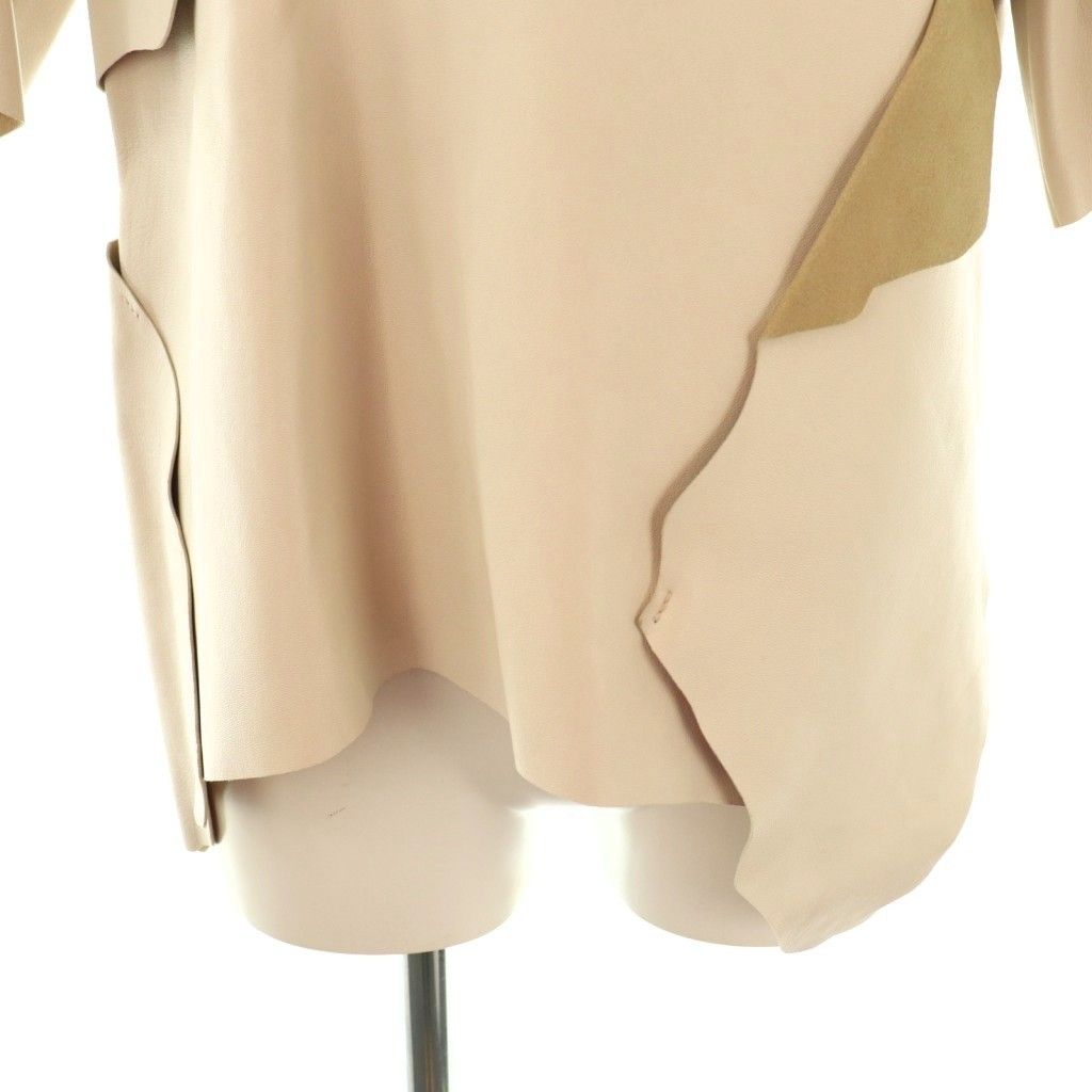  アイレネ IRENE レザー 半袖 カットソー 36 ベージュ NR OS 半袖(Tシャツ) Tシャツ カットソー