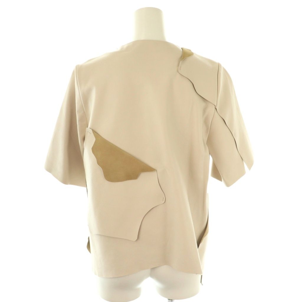 アイレネ IRENE レザー 半袖 カットソー 36 ベージュ NR OS