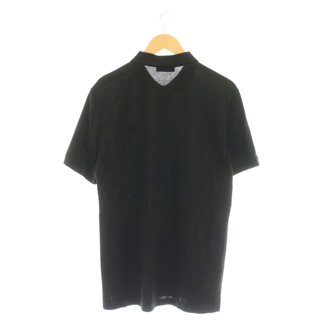 プラダ PRADA PIQUET ピケ 半袖ポロシャツ L ブラック UJN 444 DF OS