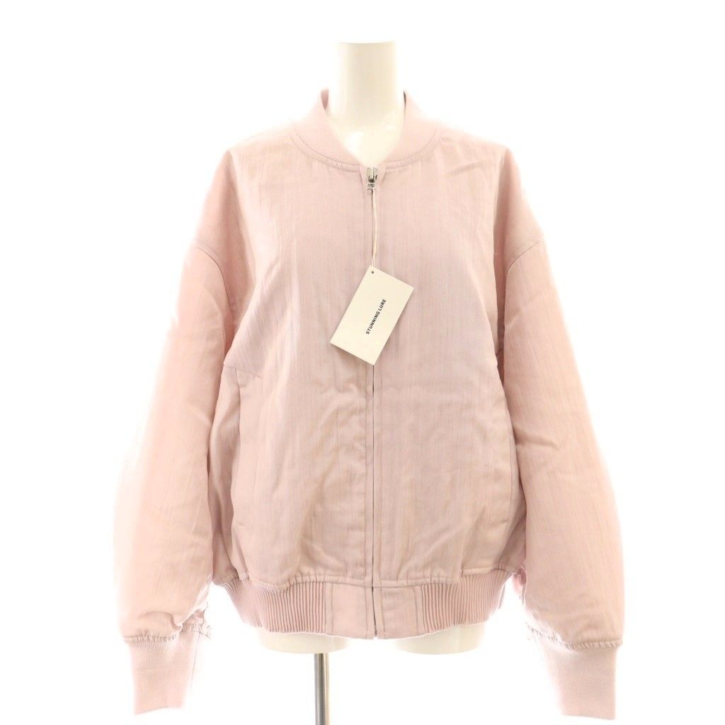 スタニングルアー STUNNING LURE ナイロンツイルMA-1ブルゾン ジャケット ジップアップ 1 ピンク 総裏地 CX OS