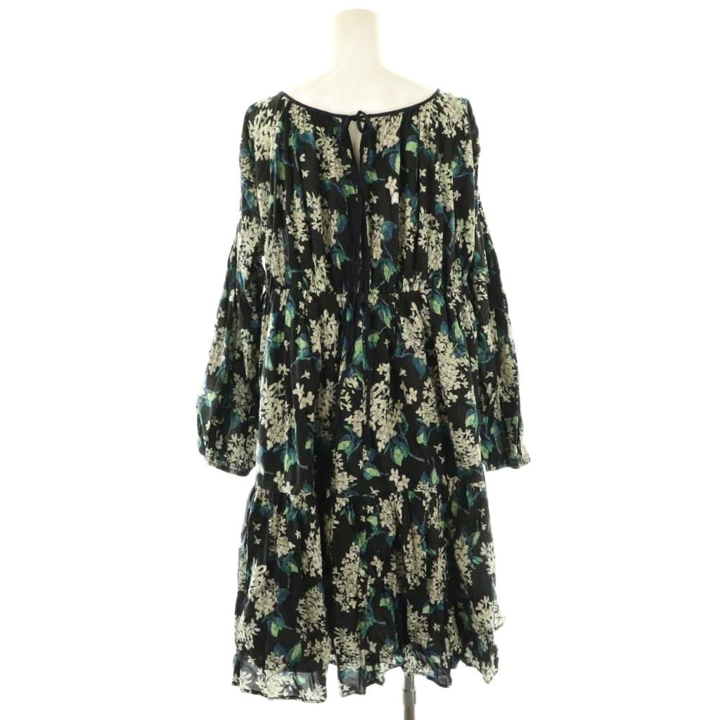 セブンテンバイミホカワヒト SEVEN TEN by MIHO KAWAHITO 24AW リバティプリントティアードワンピース 花柄 S ブラック マルチ CX OS