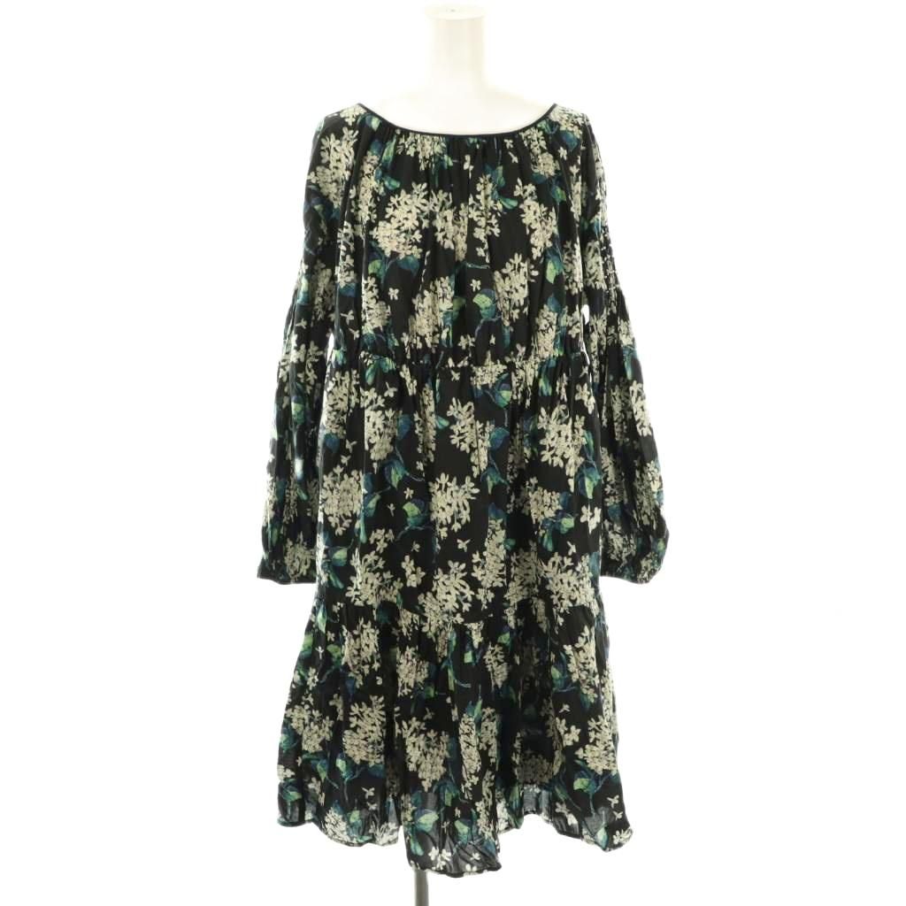 セブンテンバイミホカワヒト SEVEN TEN by MIHO KAWAHITO 24AW リバティプリントティアードワンピース 花柄 S ブラック マルチ CX OS