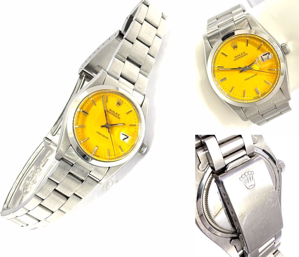 ROLEX OYSTER PRECISION ロレックス オイスター デイト イエロー プレシジョン 6694 手巻き 時計 メンズ 夜光 ダイヤル