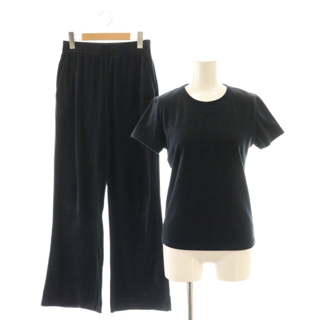 グッドピープル グッドステッチング グッドプロダクト GOOD PEOPLE GOOD STITCHING GOOD PRODUCT 25AW ベロア セットアップ カットソー フ パンツ F S ブラック DF OS