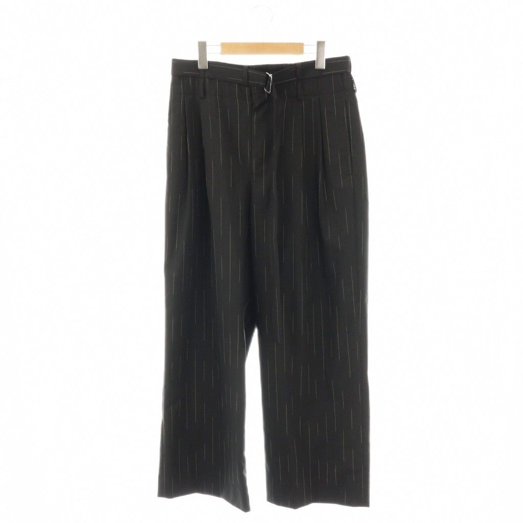 トゥモローランドビー TB .B 24 SS ストライプ パンツ ワイド 36 ブラック HK OS