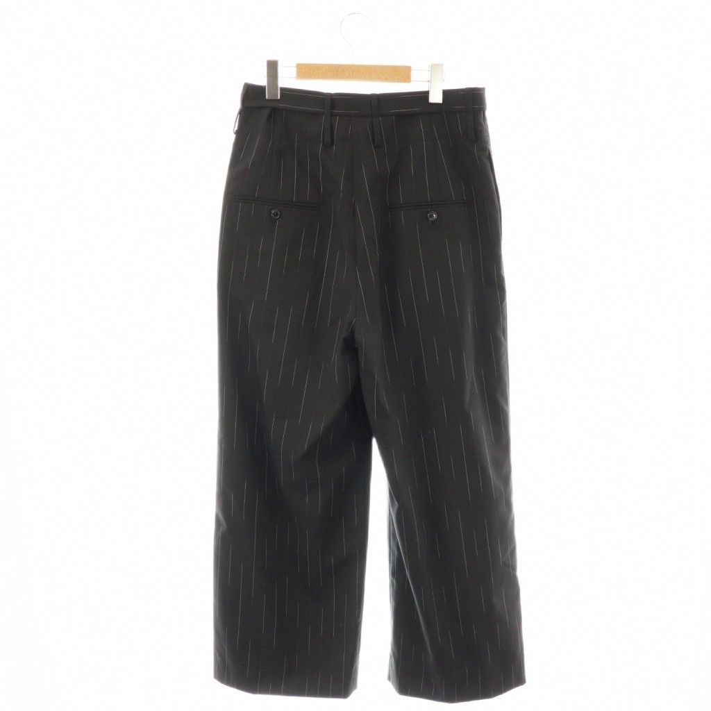 トゥモローランドビー TB TOMORROWLAND .B 24SS ストライプ パンツ ワイド 36 ブラック HK OS