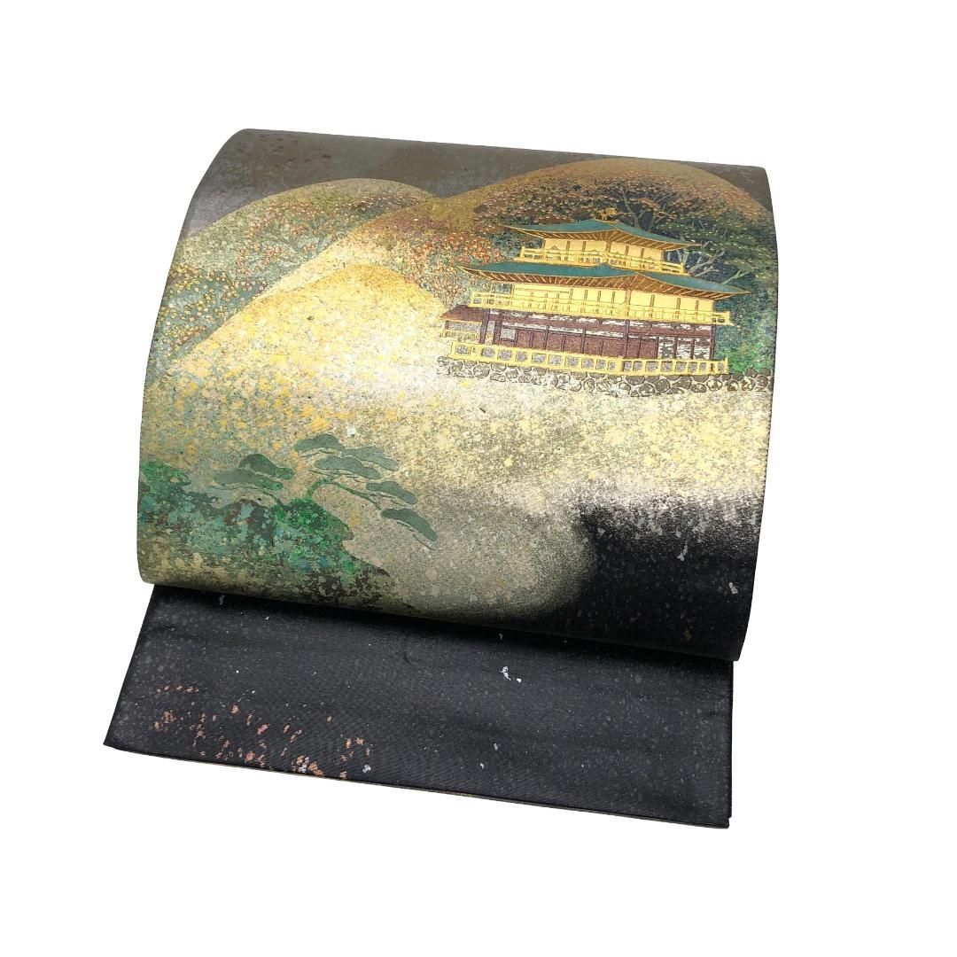 袋帯 螺鈿五倍厚金閣 京都の風景 金閣寺 金銀彩 O-5720