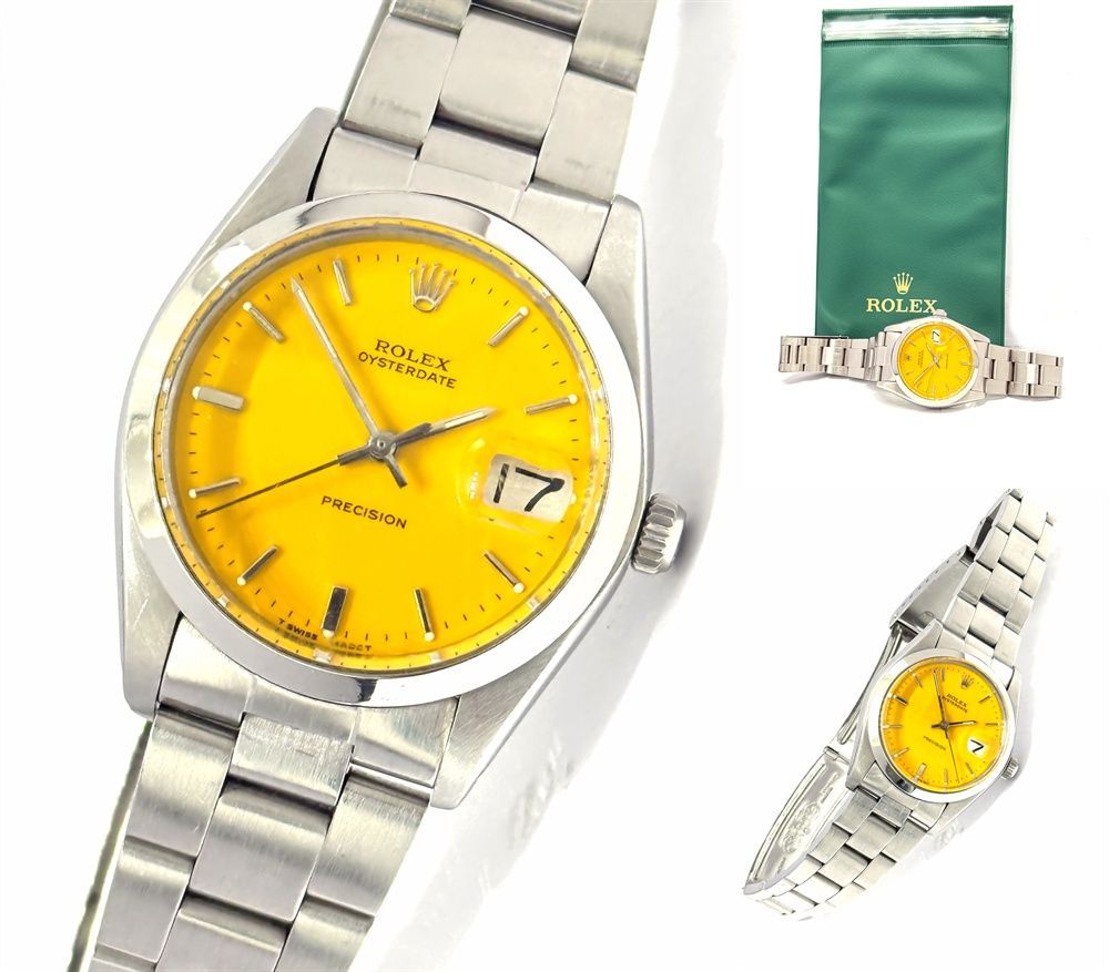 ROLEX OYSTER PRECISION ロレックス オイスター デイト イエロー プレシジョン 6694 手巻き 時計 メンズ 夜光 ダイヤル