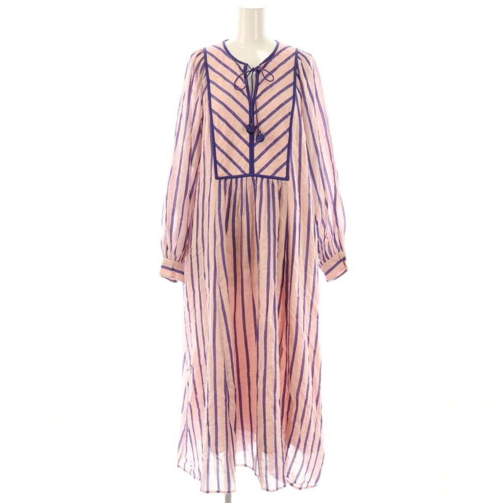 ヌキテパ NE QUITTEZ PAS! Cotton Voile Stripe Gather Dress