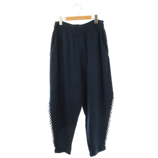 エイポック A POC エイブル イッセイミヤケ AT41KF400 サイドフリンジパンツ テーパードパンツ ニット 2 ネイビー ES OS SH