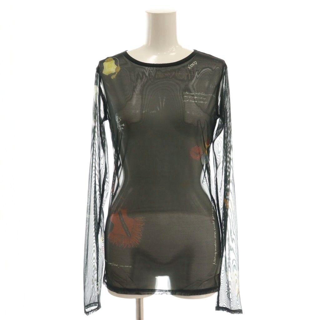 アメリヴィンテージ Ameri VINTAGE ×LITTLE FUNNY FACE 24AW SHEER TOP トップス カットソー F ブラック マルチ CX OS