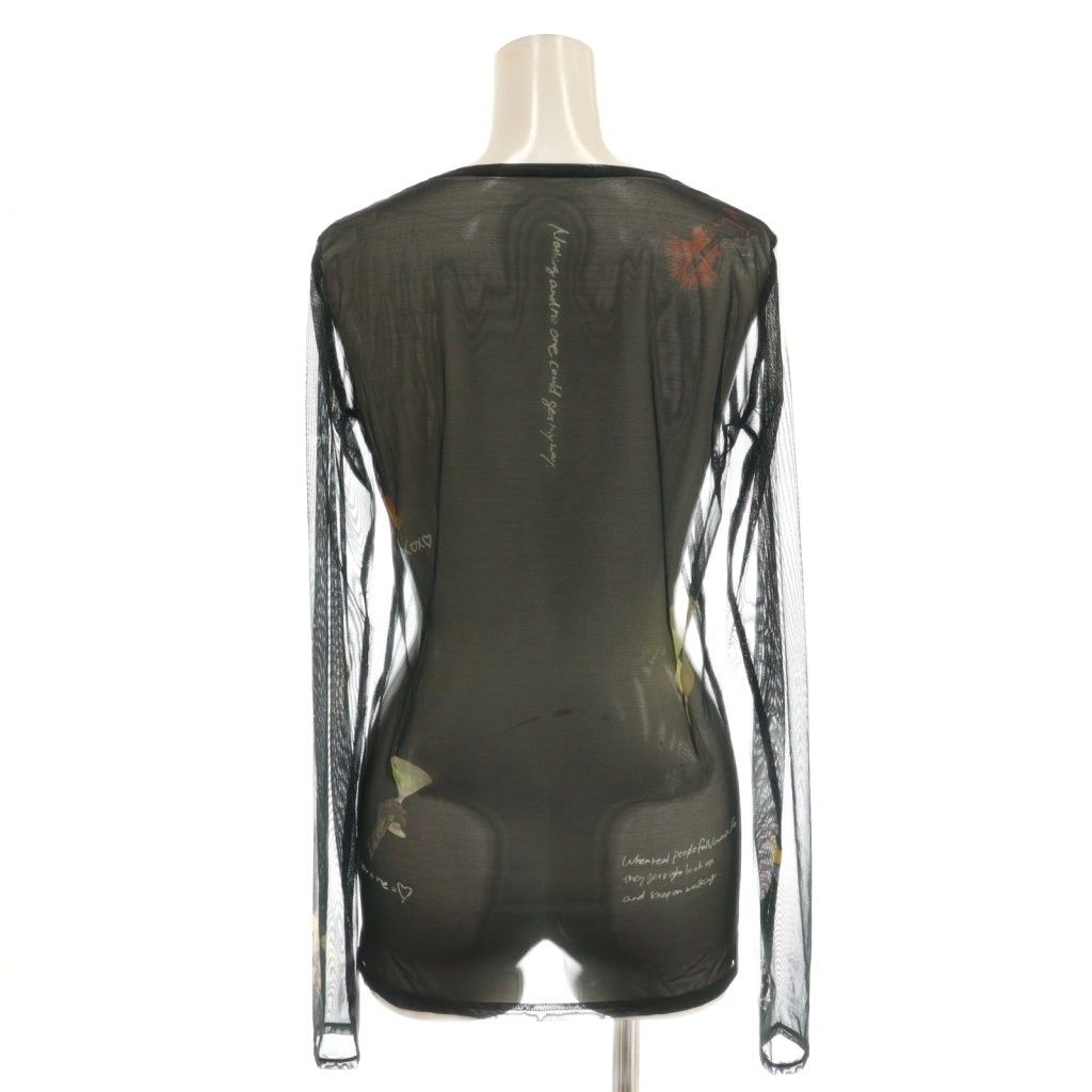 アメリヴィンテージ Ameri VINTAGE ×LITTLE FUNNY FACE 24AW SHEER TOP トップス カットソー F ブラック マルチ CX OS