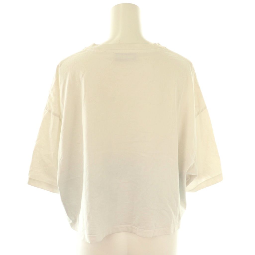 ミュウミュウ miumiu ロゴTシャツ カットソー クロップド S ホワイト 白 MJN385 CX OS