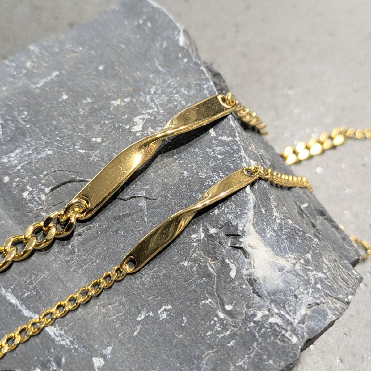 ペアブレスレット ステンレス ゴールド GOLD 金 ブレスレット 