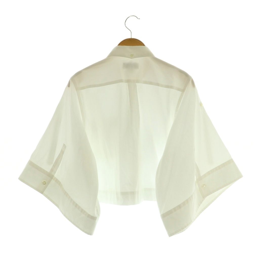 ハイク HYKE 24SS BUTTON DOWN BELL-SLEEVE SHIRT ベルスリーブシャツ 七分袖 1 ホワイト MY OS