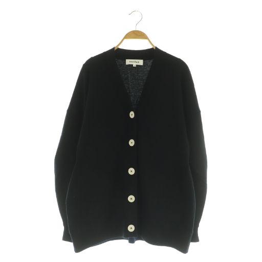 エンフォルド　ブラック カーディガン 38 エンフォルド ENFOLD 22AW PEPLUM CARDIGAN カーディガン ニット 長袖