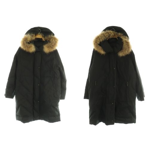 スキャパ SCAPA ダウンコート ラクーンファー フード リバーシブル 38 ブラック MY OS