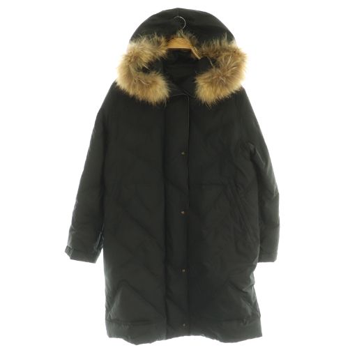 スキャパ SCAPA ダウンコート ラクーンファー フード リバーシブル 38 ブラック MY OS