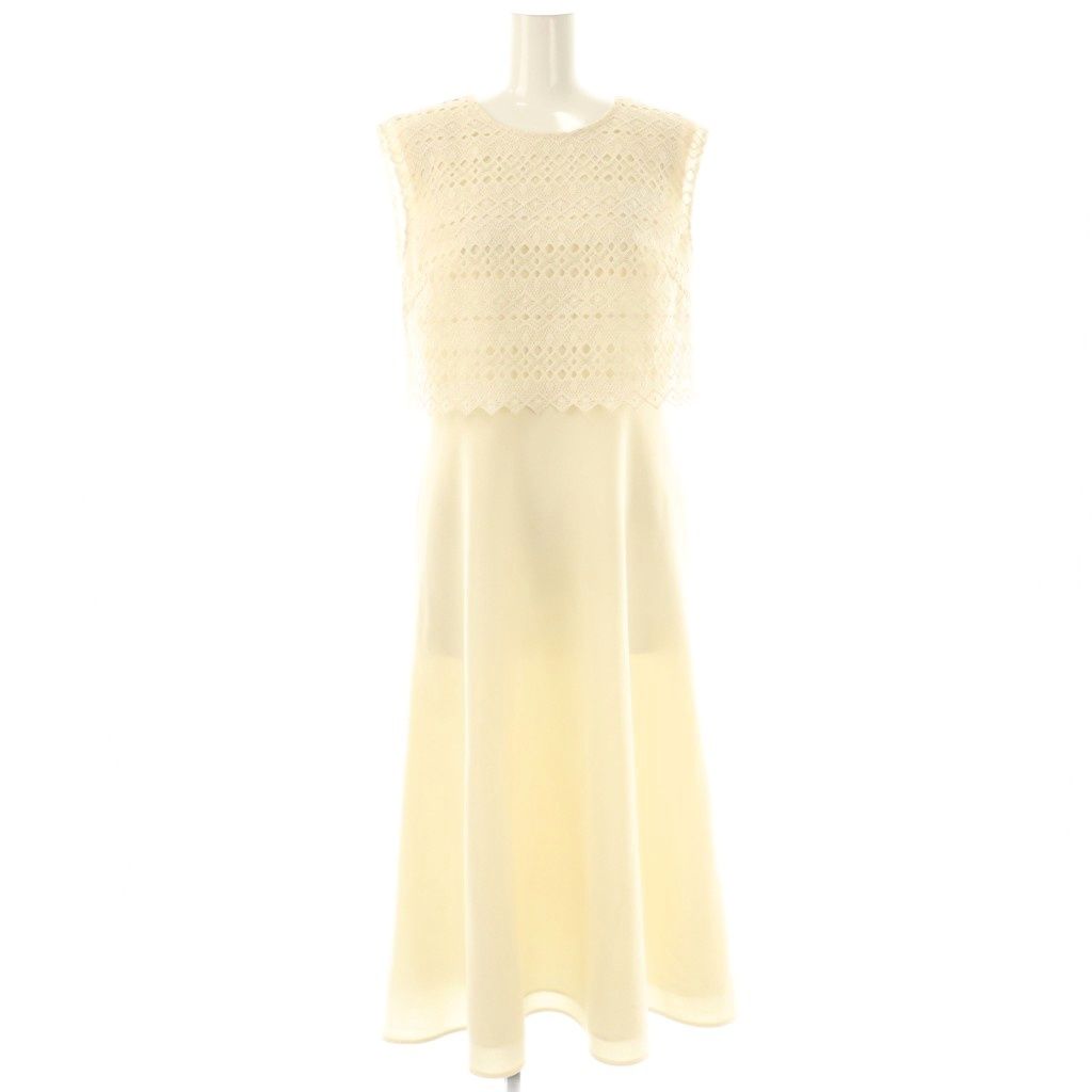 エポカ EPOCA ライトクロス レースコンビドレス ワンピース ノースリーブ 38 アイボリー ES OS