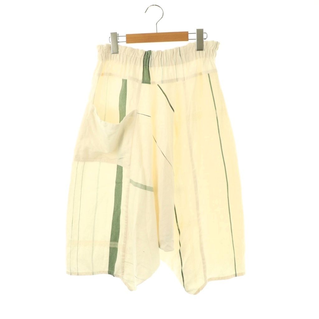 玉木新雌 タマキニイメ tamaki niime サルエルパンツ ハーフパンツ ショートパンツ オフホワイト グリーン ES OS
