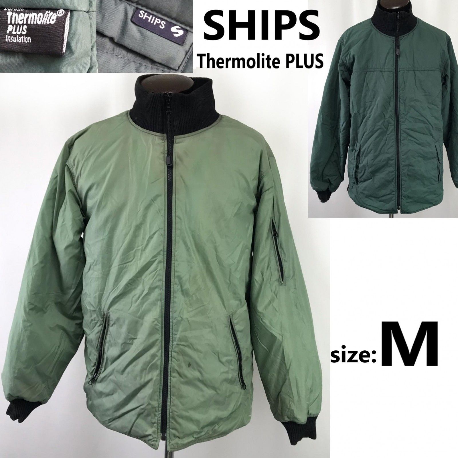 SHIPS/シップス★超防寒/Thermolite PLUS/リバーシブル/MA-1【メンズM/緑&カーキ】フライトジャケット/アウター/ブルゾン/Jumper◆BJ118-d SHIPS/シップス☆超防寒/Thermolite PLUS/リバーシブル/MA-1【メンズM
