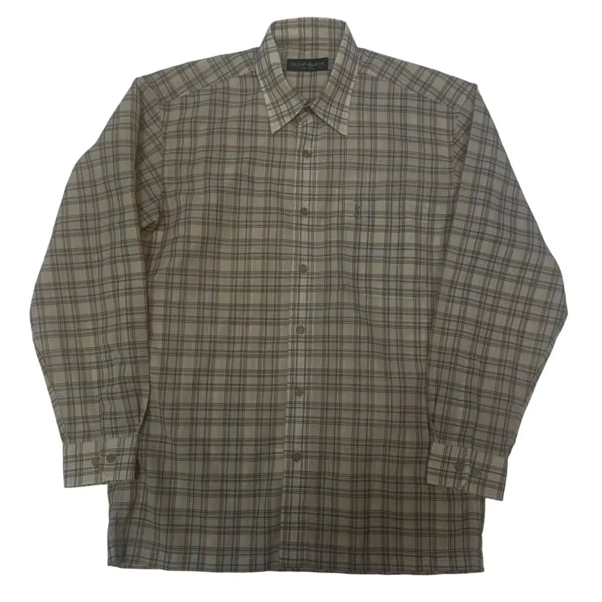 イヴ サンローラン プール オム ベイジュ チェックシャツ 95