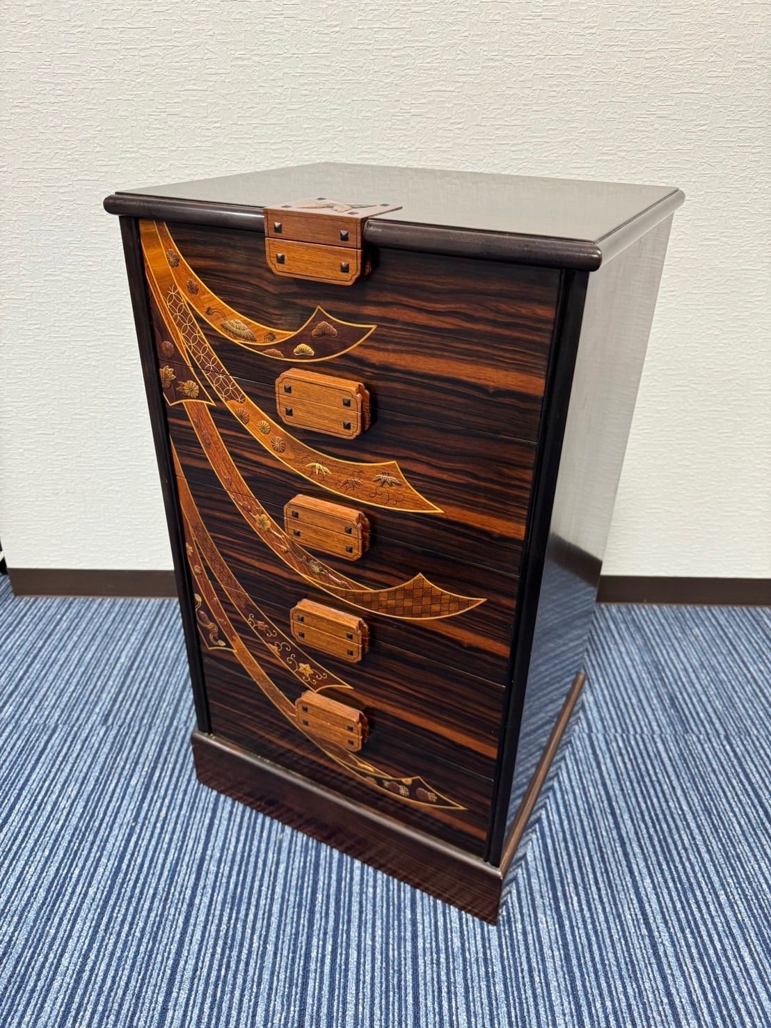 高級 唐木 黒檀 寄木細工 象嵌細工 チェスト 4段 - メルカリ