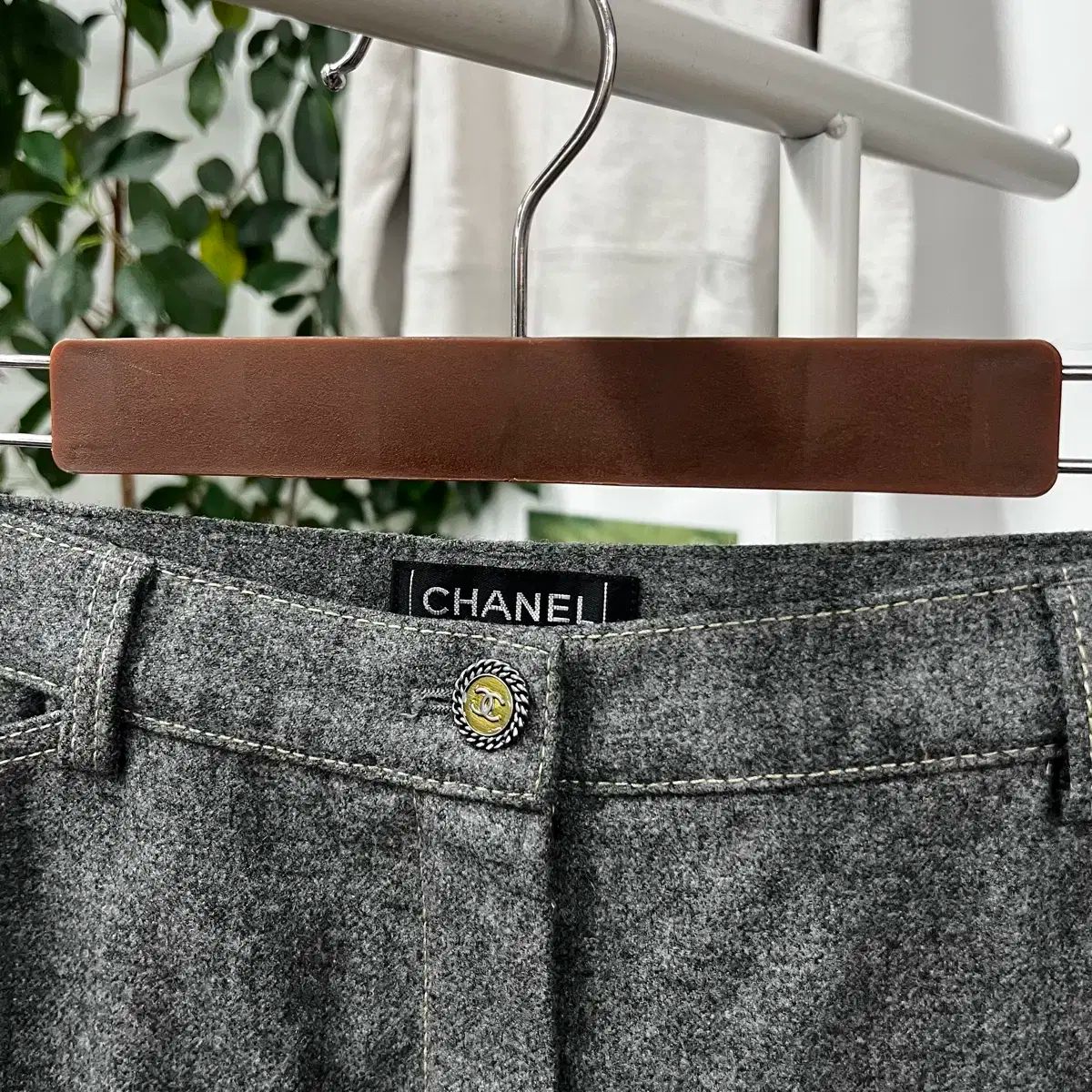  シャネル ウィメンズ スティッチ ウール ワイド パンツ 40 スラックス パンツ