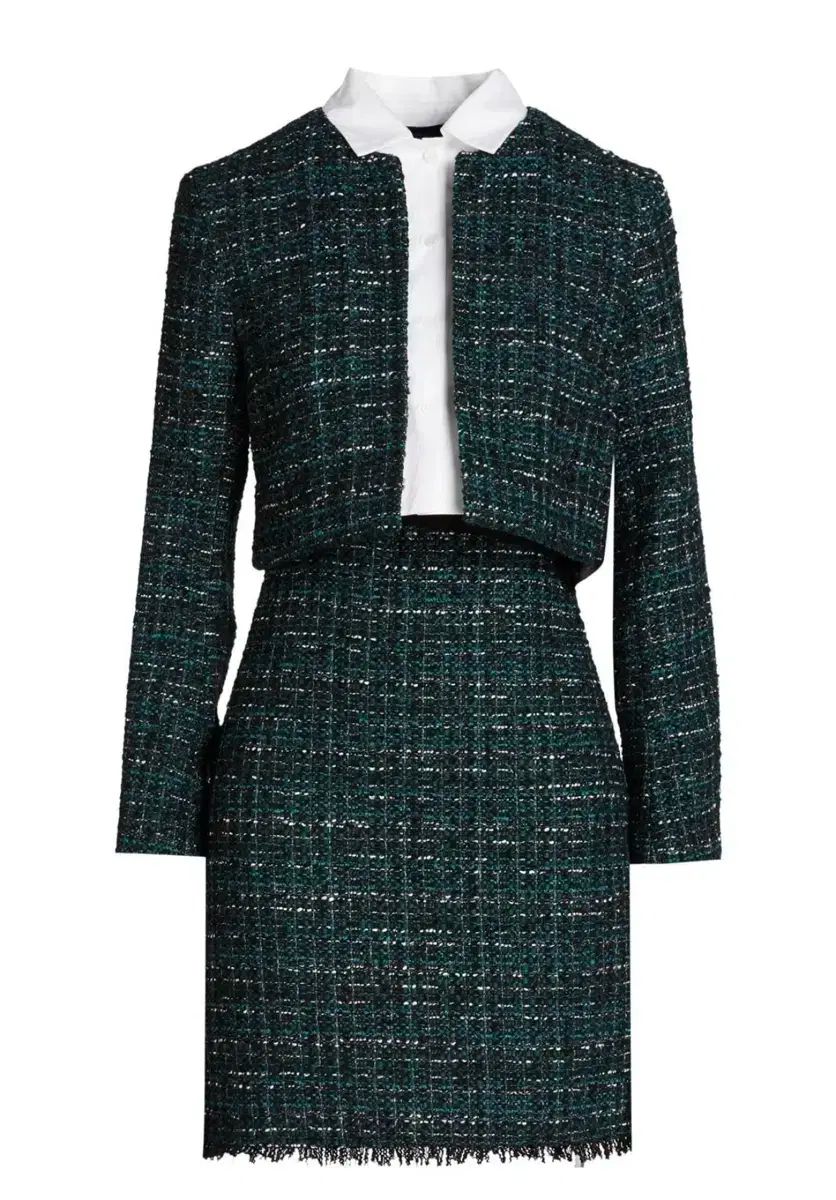  マージュ トゥインワン ツイード ONE PIECE 36 長袖 七分袖 ひざ丈ワンピース