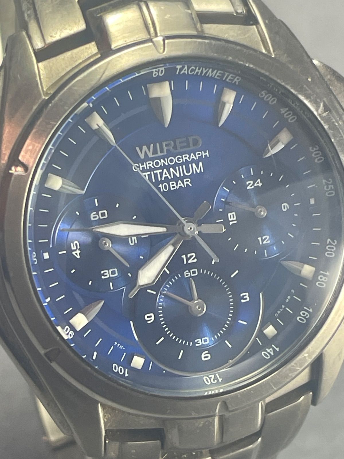 SEIKO セイコー WIRED ワイアード クロノグラフ 文字盤ブルー チタン 