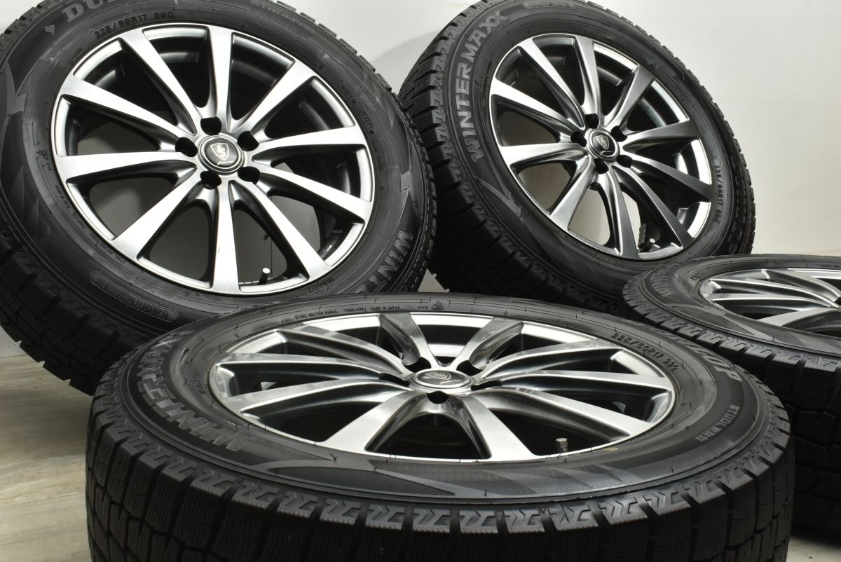 バリ溝 マナレイスポーツ 17 in 7 J 50 PCD 100 ダンロップ ウィンターマックス WM 02 225 60 R スバル GT XV SJ フォレスター