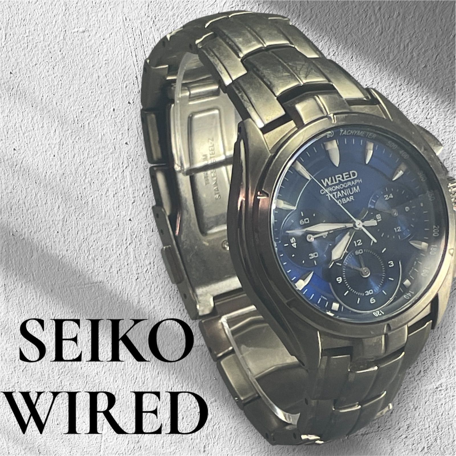 SEIKO セイコー WIRED ワイアード クロノグラフ 文字盤ブルー SEIKO セイコー WIRED ワイアード クロノグラフ 文字盤ブルー