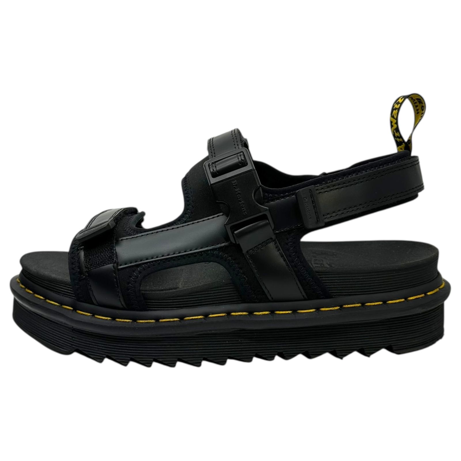 DR.MARTENS×Y s ドクターマーチン×ワイズ FORSTER ZEB Y s フォースター シャークソール レザー ストラップ サンダル YW-E01-700 Men s US9 27cm ブラック コラボ
