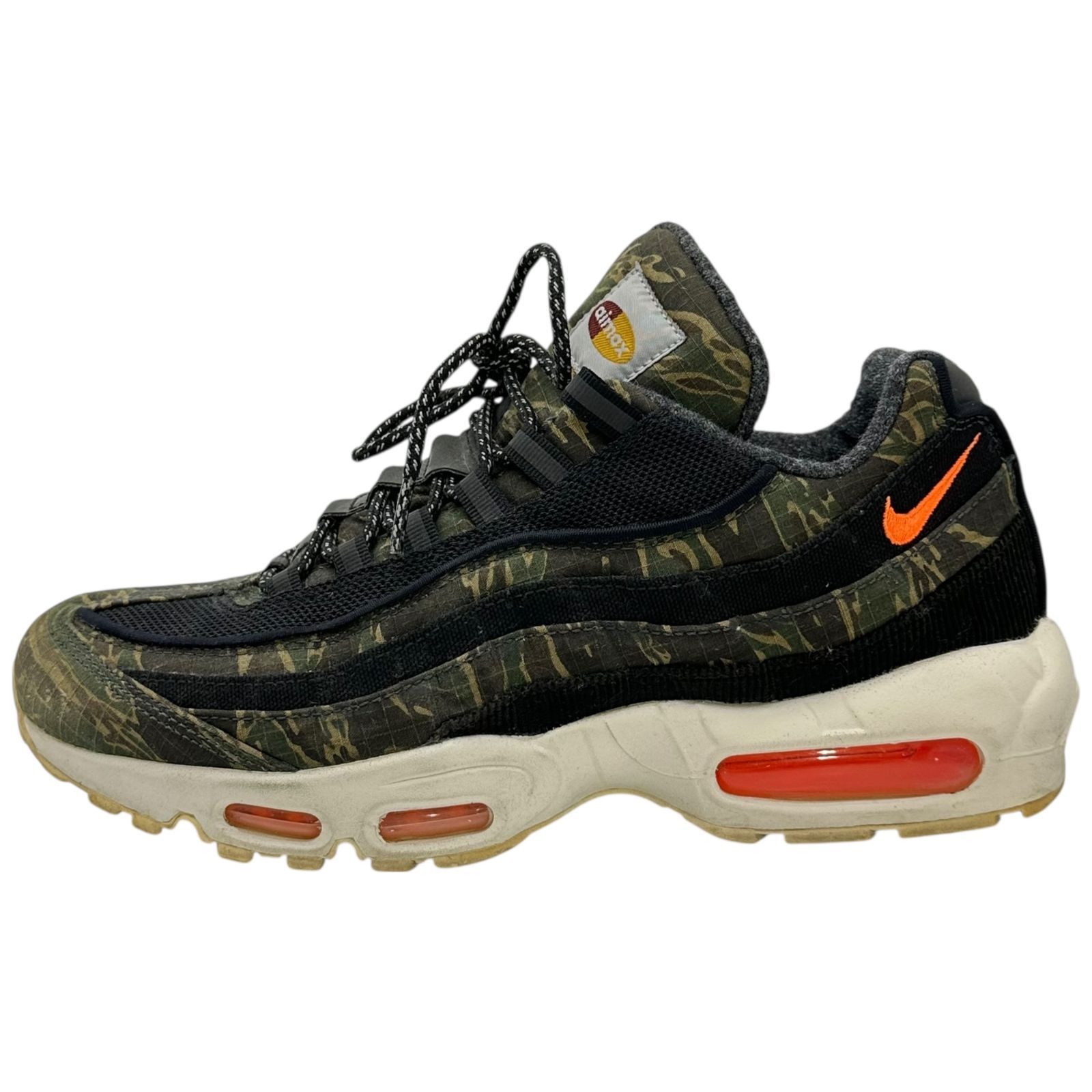 NIKE×Carhartt WIP ナイキ×カーハートワークインプログレス Air Max 95 Black Sail Total Orange エアマックス 95 AV3866-001 27cm ブラック×カーキ カモフラ コラボ