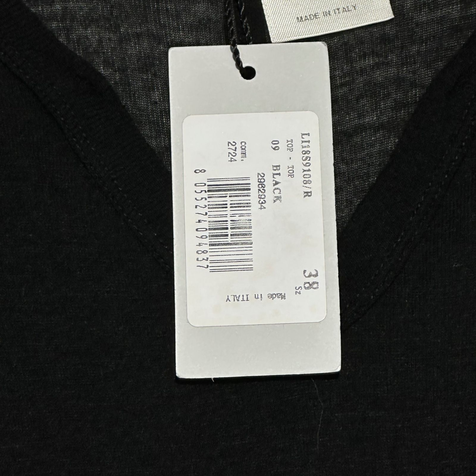  Rick Owens リックオウエンス 18 SS 深 Vネック シアー スーパーロング スリーブ カットソー -R 38 M程度 ブラック LILIES 長袖 Tシャツ カットソー