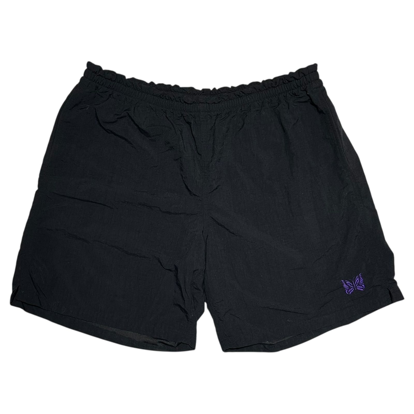 NEEDLES ニードルズ 22SS BEAMS Special Edition SWIM SHORTS ビームス別注 スイム ショーツ ハーフ パンツ KP362 XL ブラック パピヨン刺繍