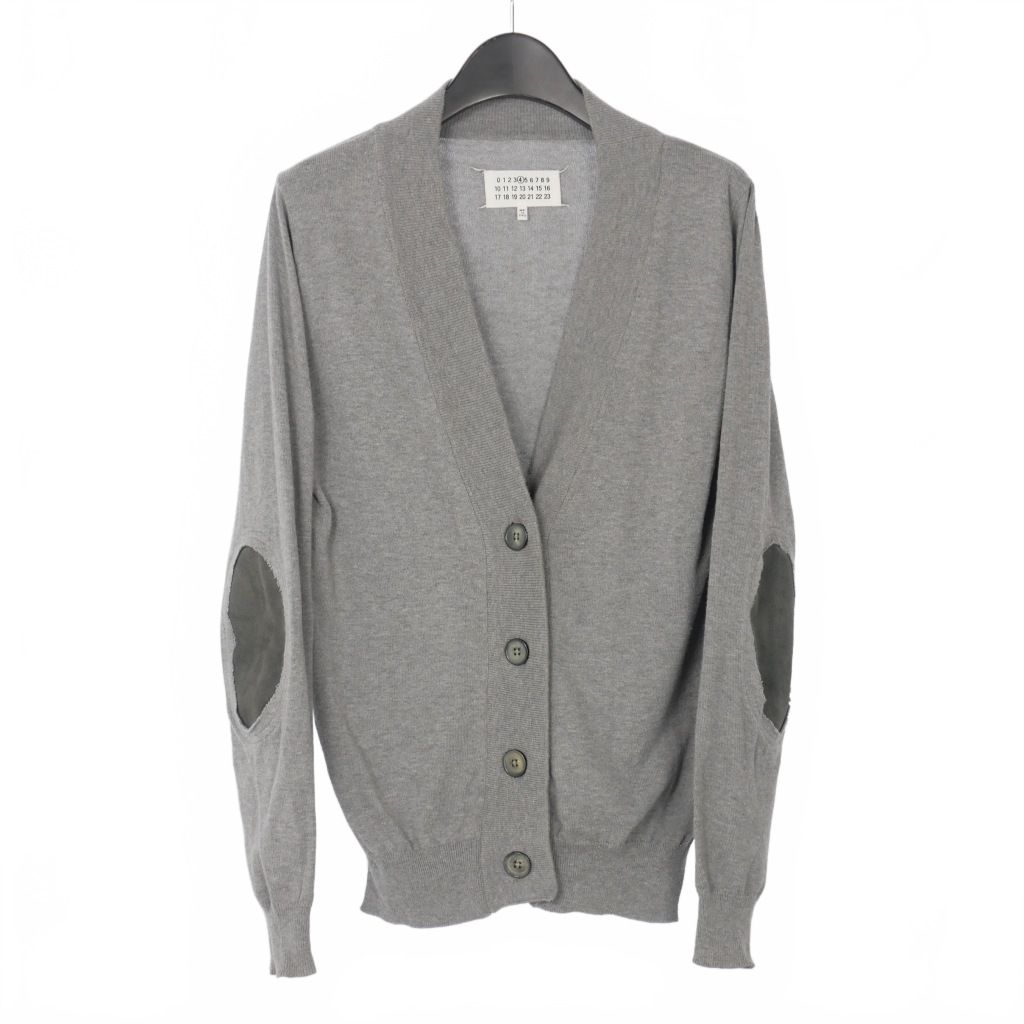 メゾンマルジェラ Maison Margiela エルボーパッチ カーディガン 長袖 Vネック XS 灰 グレー S51HA0932 S16631 正規