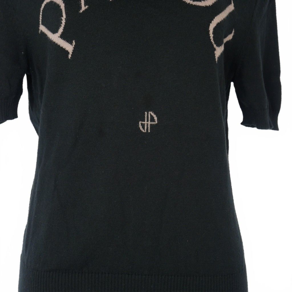 PATOU 半袖ニット ブラック　パトゥ PATOU patou パトゥ 半袖ニット ブラック トップス
