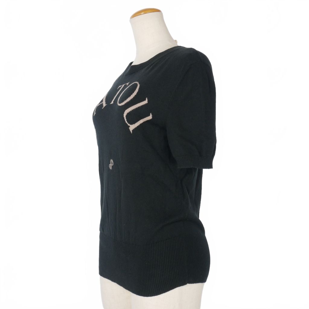PATOU 半袖ニット ブラック　パトゥ PATOU patou パトゥ 半袖ニット ブラック トップス