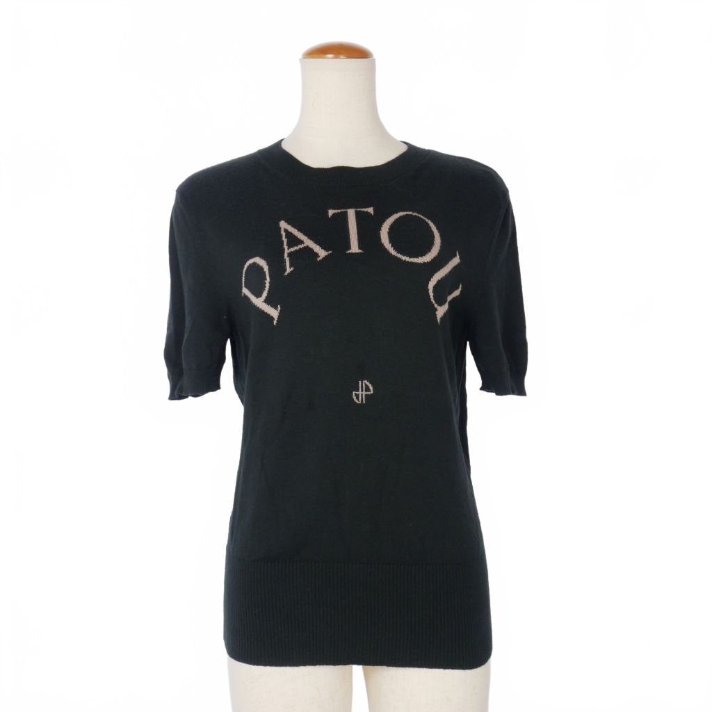PATOU 半袖ニット ブラック　パトゥ PATOU patou パトゥ 半袖ニット ブラック トップス