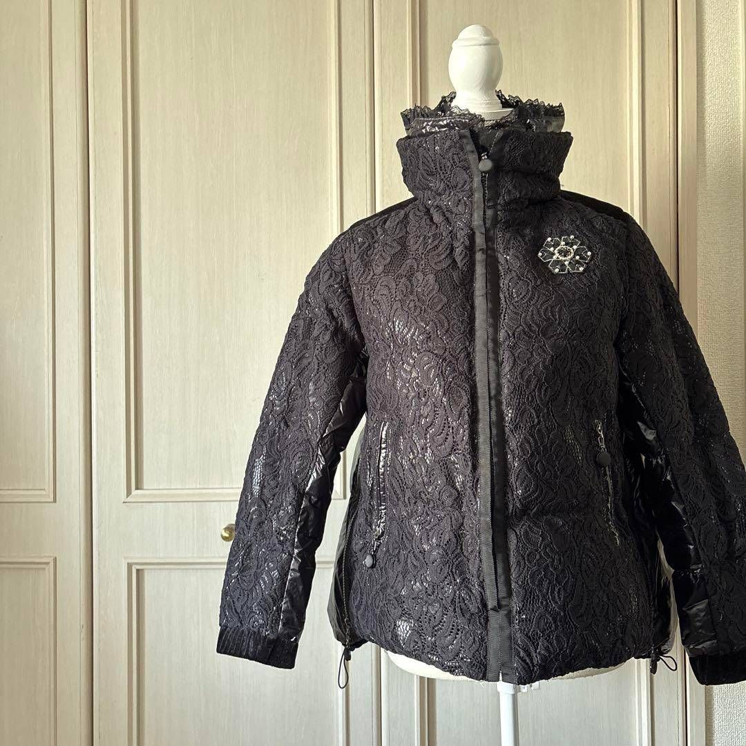 スーパービューティ フラワーレースダウンジャケット ミドル丈 アウター 44