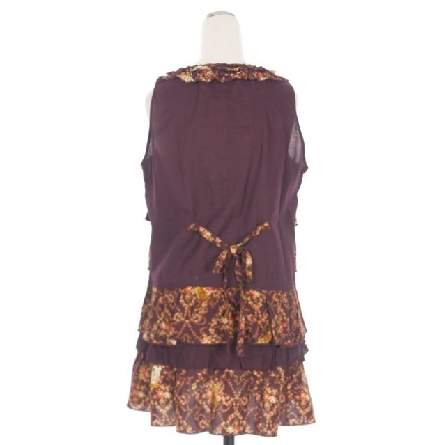 高級】PINKHOUSE チュニック ノースリーブ レース フリフリ 薄紫